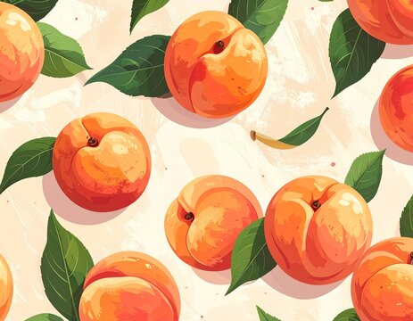 seamless pattern with peaches