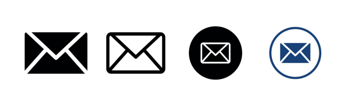 Mail icons set. email sign and symbol. E-mail icon. Envelope icon.