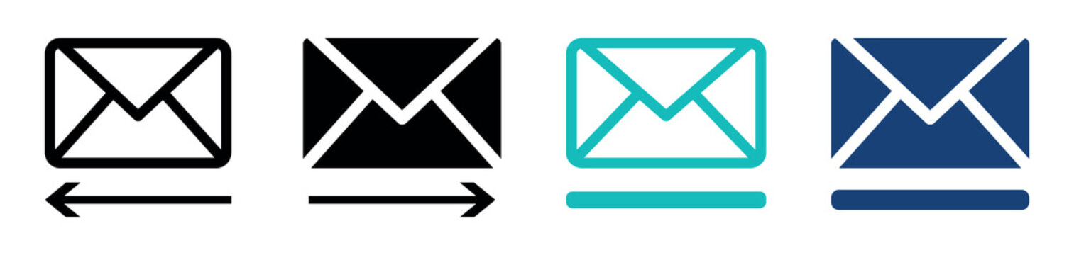 Mail icons set. email sign and symbol. E-mail icon. Envelope icon.