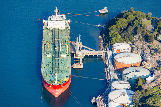 A large oil tanker in Gore Bay at Greenwich