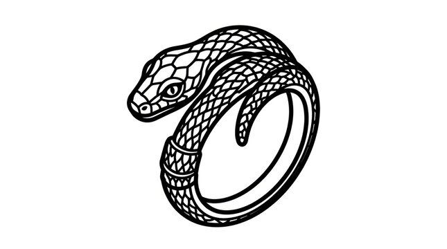 Snake wrapped around a ring.