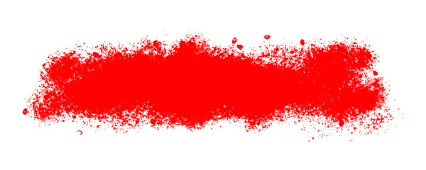Obraz premium Spray paint grunge brush stroke features distressed rough edges with fine paint splatters. Messy hand painted ink texture mark designed for urban creative background clip art.