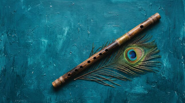 Happy Janmashtami festival banner template design with dahi handi and peacock feather.