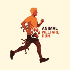 Obraz premium Animal Welfare Run Concept Vector Illustration For Charity