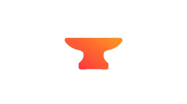 Gradient orange anvil blacksmith tool icon.