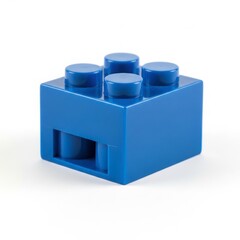 Fototapeta premium Blue 2x2 LEGO Brick Isolated on White Background