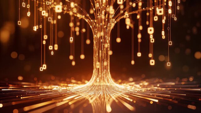 Golden Digital Tree with Data Particles
