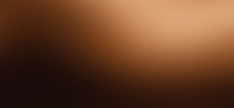 Abstract dark aesthetic background with warm copper bronze light glow soft amber gradient and vintage grainy noise texture