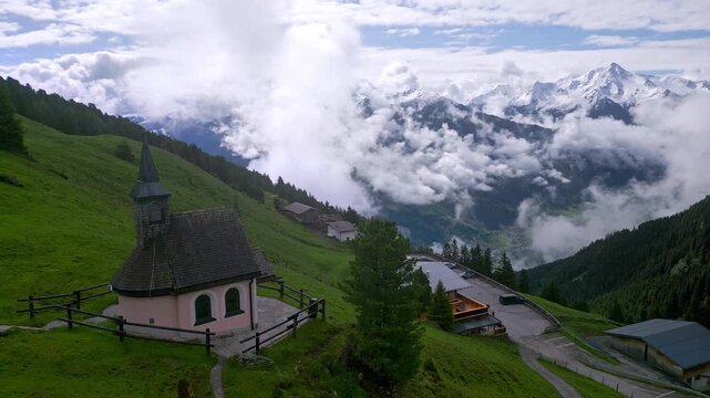Zillertaler H&ouml;henstrasse roadtrip in Austria with mountains and snow