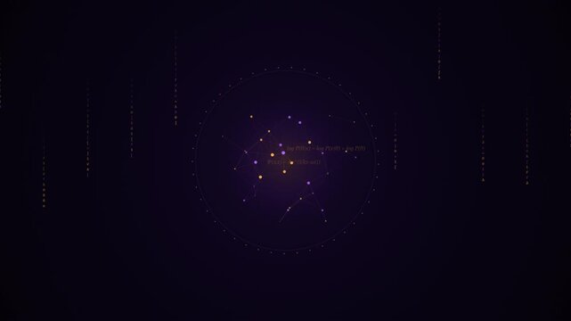 Abstract Minimalist Star Chart Animation on Dark Purple Background