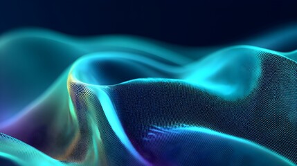 Obraz premium Vibrant gradient mesh with twisting waves of light blue with dynamic layered gradient blue dark hues background abstract colorful digital with pattern