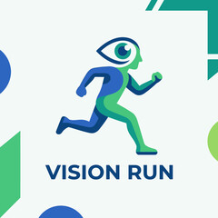 Obraz premium Dynamic Vision Runner Logo Design Represents Health And Speed