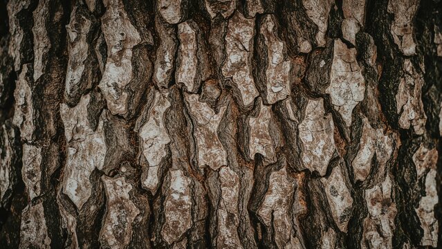 Bark texture of a tree trunk, close-up shot.