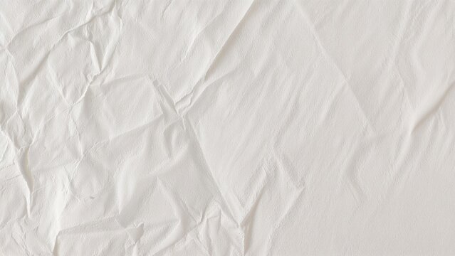 Wrinkled white paper texture with creases and folds.