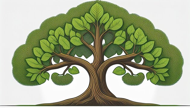 sacred fig tree isolated on a white background