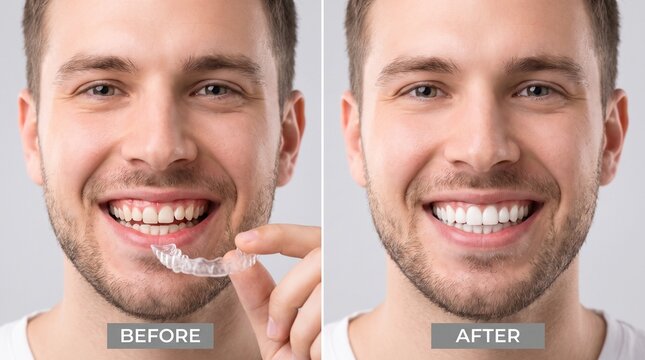 Before and After Clear Aligner Orthodontic Treatment for Straighter Smile