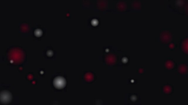 Abstract Indonesian Independence Day background featuring floating red and white bokeh light orbs on dark background for national holiday celebration