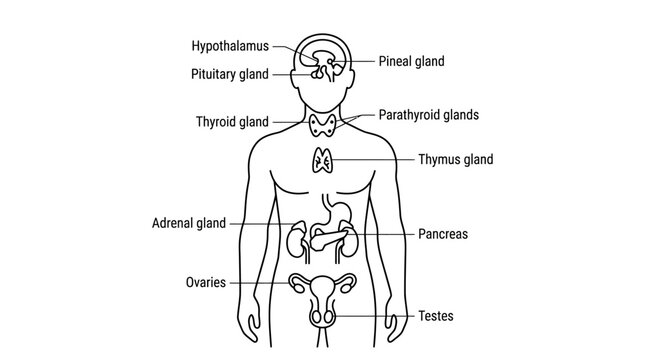 Human Endocrine System Infographic