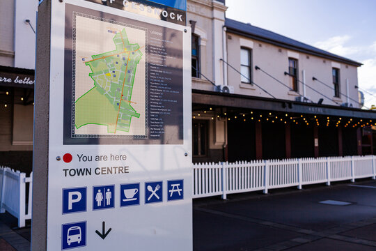 Map of Cessnock town centre with directions to public facilities