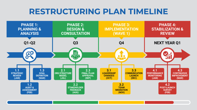 Restructuring Plan Timeline With Phased Implementation Milestones