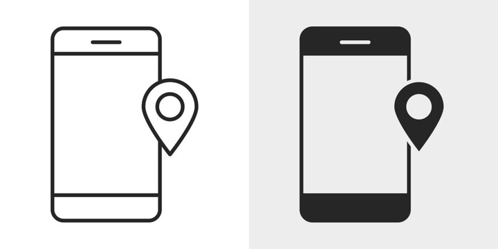 Smart GPS Icon represents navigation, location tracking, and digital route guidance with an editable outline vector illustration.
