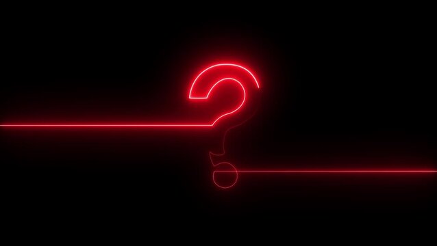 neon glowing loop Question mark sign Question mark icon asking icon animation.4k resolution abstract advice 4k video animation.