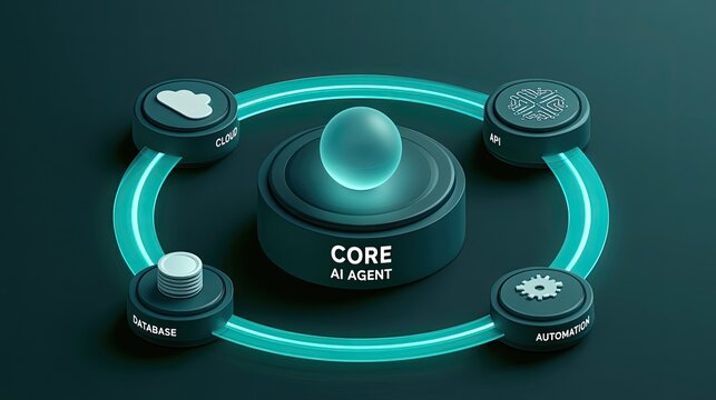 Digital core AI agent connects cloud, database, API, and automation