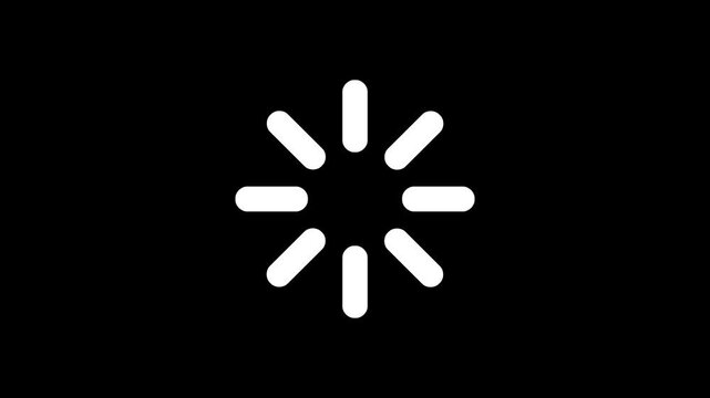 High-quality 4K spinning loading animation for user interfaces with alpha channel transparency.