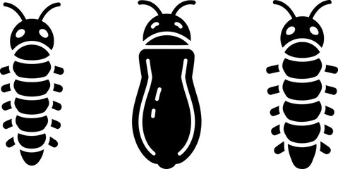 Obraz premium Three black insect icons
