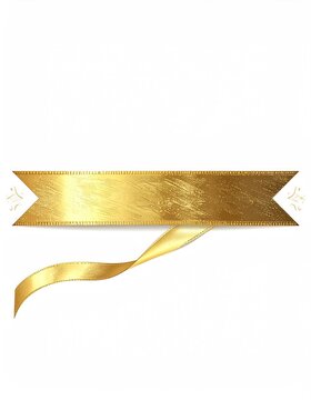 A shimmering golden ribbon banner with decorative accents