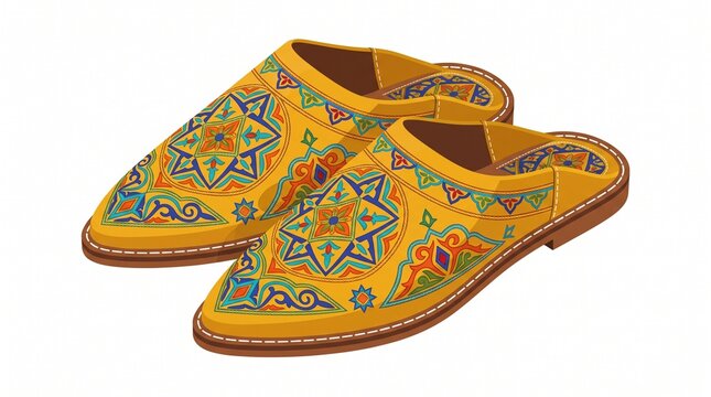 Moroccan babouche slippers embroidered