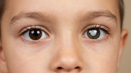 Close-up of child's blue eyes with natural lashes iris pupil © designer rofiqul