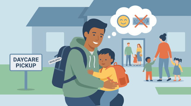 Developer Attending Child Daycare Pickup Without Work Guilt