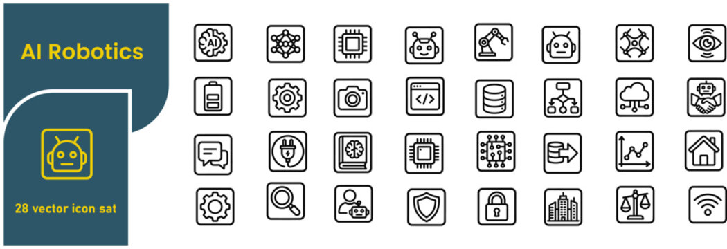 AAI Robotics Editable Line Icons Pack