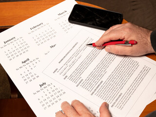 Fototapeta premium Contract calendar business planning