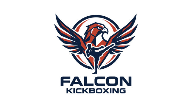 Falcon Kickboxing Logo: Eagle Winged Warrior Silhouette