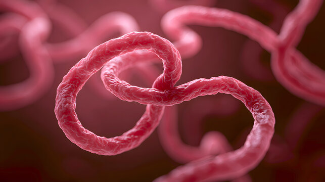 Bundibugyo ebola virus is a strain of ebolavirus that causes severe viral hemorrhagic fever with symptoms including fever bleeding organ damage and potentially fatal illness. Stock Illustration