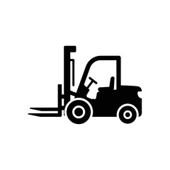 Fototapeta premium Elegant Black and White Outline of a Forklift Truck in Minimalist Style for Warehouse and Logistics Design
