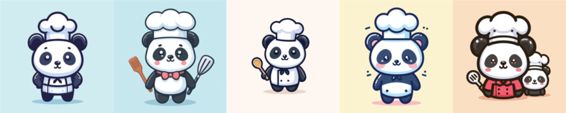 Cute vector panda in chef costume