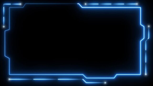 Abstract Loop futuristic background. sci fi technology HUD UI frame Blue glowing technology sci fi frame. GUI futuristic user interface screen elements. Sci-fi. futuristic screen system