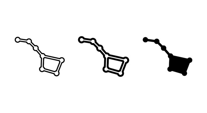 Ursa Major Constellation Icons, Big Dipper Star Patterns, Celestial Navigation Symbols, Astronomy Vector Graphics