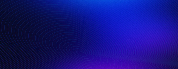 Abstract dark blue and purple gradient background with circular ripple wave pattern and grain texture