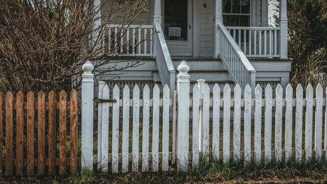 A house with a white porch, a wooden fence, and a garden in front, dated 1939.