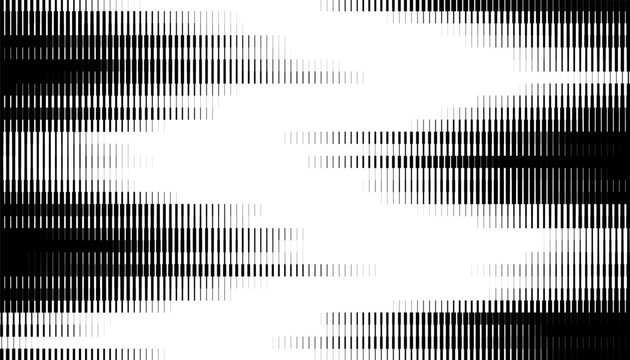 Black and white editable smooth transition of glitch pattern for sporty background and design element. Easily resized and recoloured at your discretion without losing quality. Vector Format. EPS10