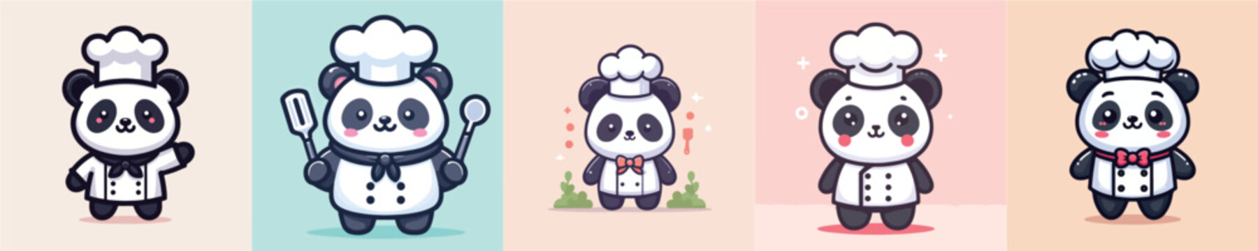 Cute vector panda in chef costume