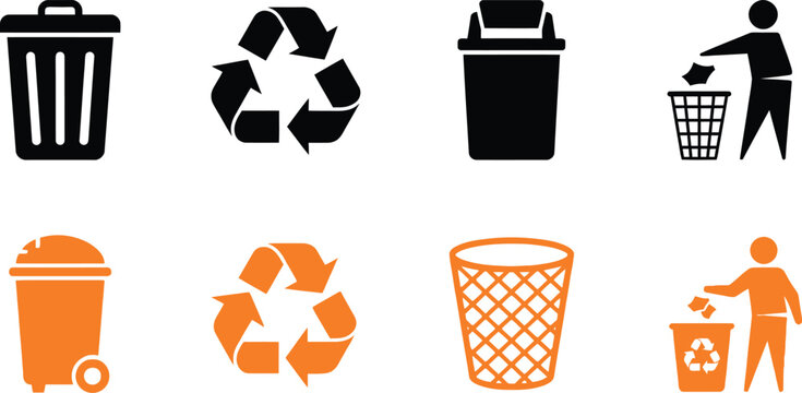 collection of recycle icon set vector. bin symbol vector illustraiton Art & Illustration