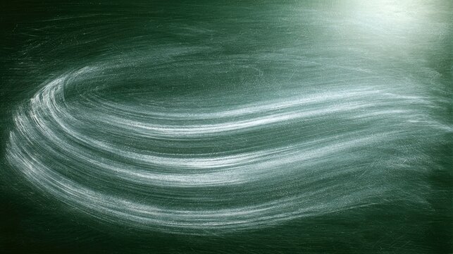 Swirling white chalk patterns across a textured green surface