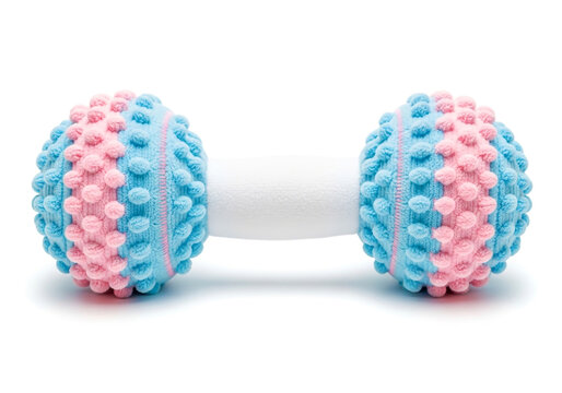 Two pink and blue spiky massage balls for therapy
