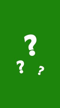 Floating Question Mark Symbols on green Background . Confusion and FAQ Concept 4K Motion Graphic Loop