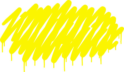 Vibrant yellow graffiti spray paint texture, urban street art scribble with dripping paint effects, neon yellow marker stroke vector © 成 sнıηяα тєηsєı ツ